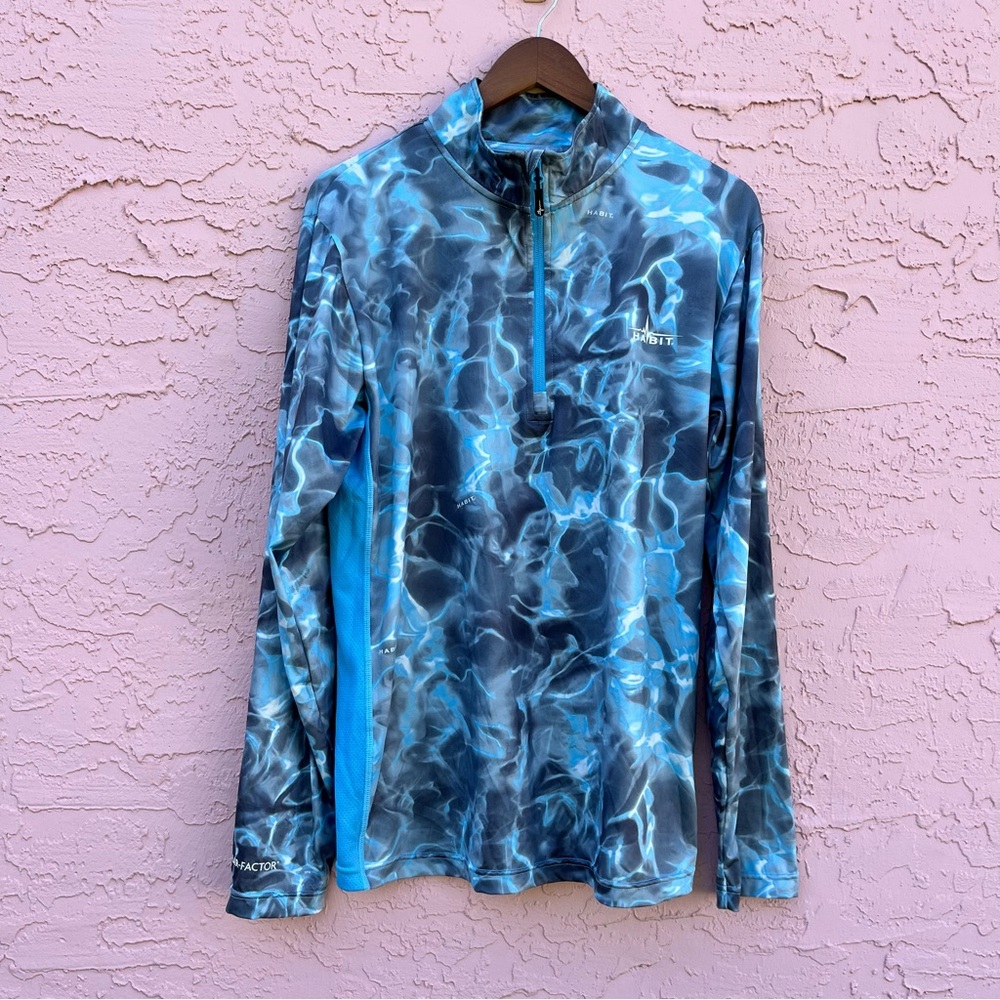 Habit Solar Factor SPF 40 Long Sleeve Shirt Surf Fishing Adult Size Medi…